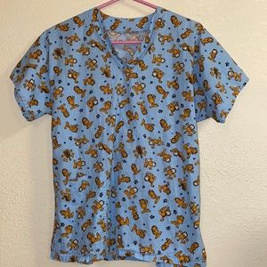 🍋2 for $10🍋 Handmade Garfield Scrub Top.  Size S.